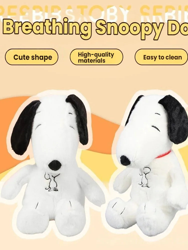 New Modes Baby Breathing Soothing Snoopy Dog  Sleeping Companion Music and Light Plush Doll Toy best Christmas gift ﻿