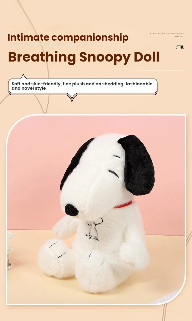 New Modes Baby Breathing Soothing Snoopy Dog  Sleeping Companion Music and Light Plush Doll Toy best Christmas gift ﻿